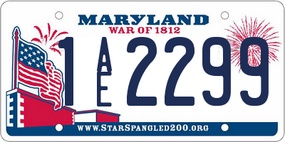 MD license plate 1AE2299