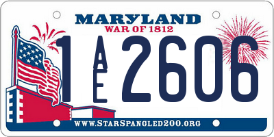 MD license plate 1AE2606