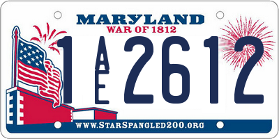 MD license plate 1AE2612