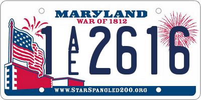 MD license plate 1AE2616