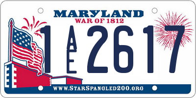 MD license plate 1AE2617