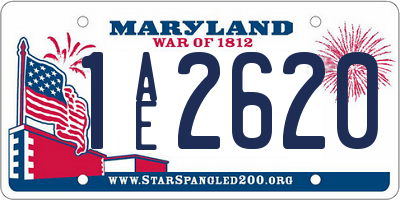 MD license plate 1AE2620