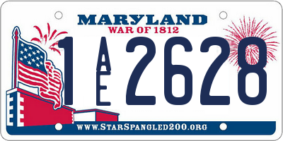 MD license plate 1AE2628