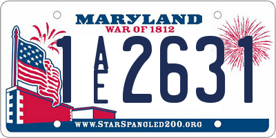 MD license plate 1AE2631