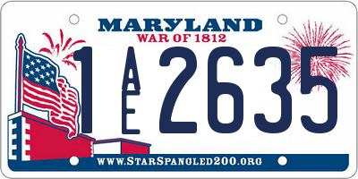 MD license plate 1AE2635