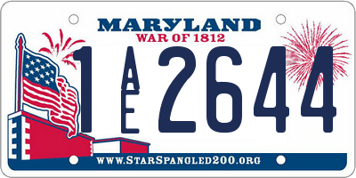MD license plate 1AE2644