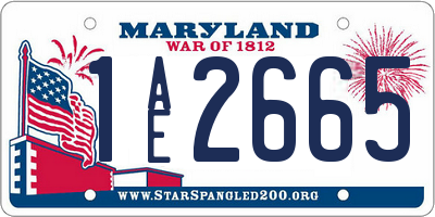 MD license plate 1AE2665