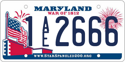 MD license plate 1AE2666