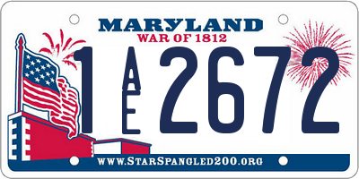 MD license plate 1AE2672