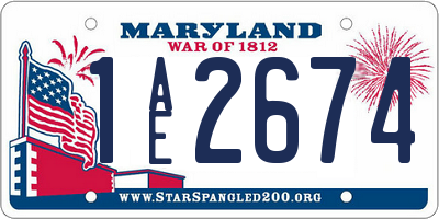 MD license plate 1AE2674