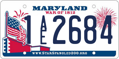 MD license plate 1AE2684