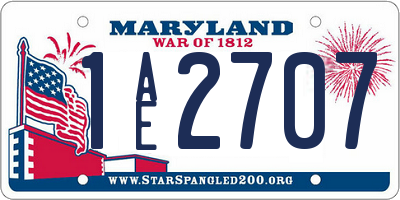 MD license plate 1AE2707