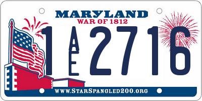 MD license plate 1AE2716