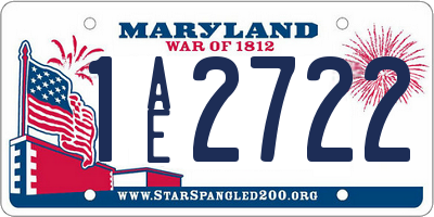 MD license plate 1AE2722