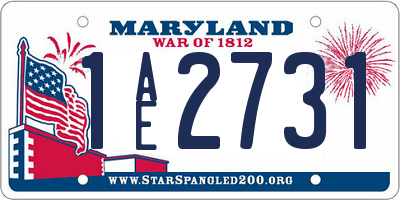 MD license plate 1AE2731