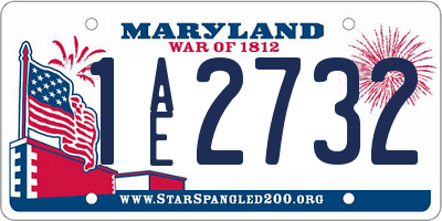 MD license plate 1AE2732