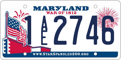 MD license plate 1AE2746