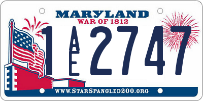MD license plate 1AE2747