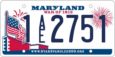 MD license plate 1AE2751