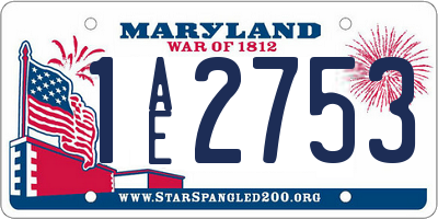 MD license plate 1AE2753