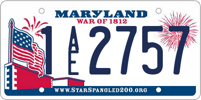 MD license plate 1AE2757