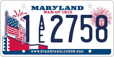 MD license plate 1AE2758