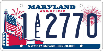 MD license plate 1AE2770