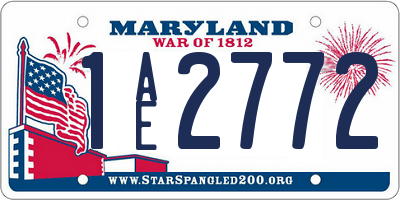 MD license plate 1AE2772