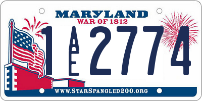 MD license plate 1AE2774
