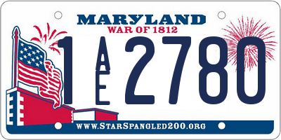 MD license plate 1AE2780