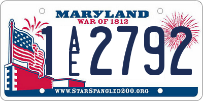 MD license plate 1AE2792