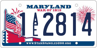 MD license plate 1AE2814