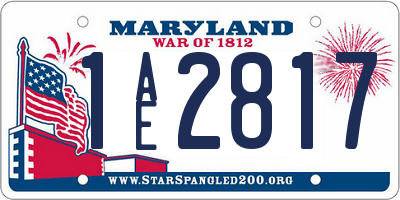 MD license plate 1AE2817