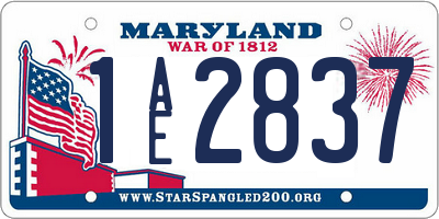MD license plate 1AE2837