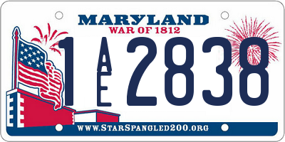 MD license plate 1AE2838