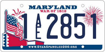 MD license plate 1AE2851