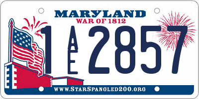 MD license plate 1AE2857