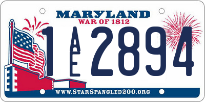 MD license plate 1AE2894