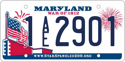 MD license plate 1AE2901