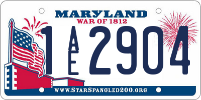 MD license plate 1AE2904