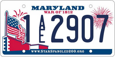 MD license plate 1AE2907