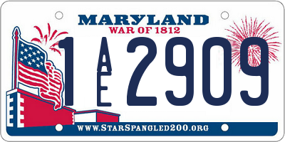 MD license plate 1AE2909