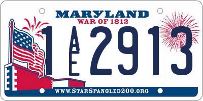 MD license plate 1AE2913