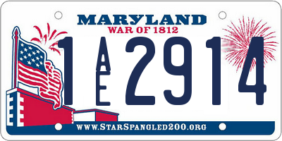 MD license plate 1AE2914