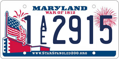 MD license plate 1AE2915