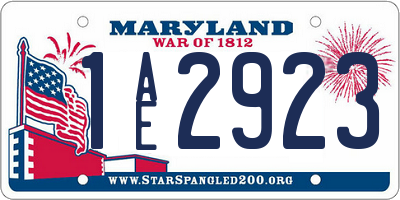 MD license plate 1AE2923
