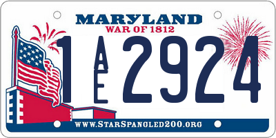 MD license plate 1AE2924