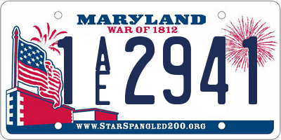 MD license plate 1AE2941