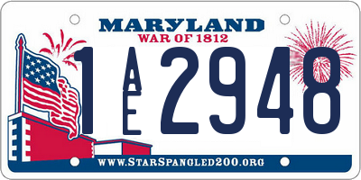 MD license plate 1AE2948