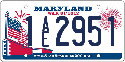MD license plate 1AE2951